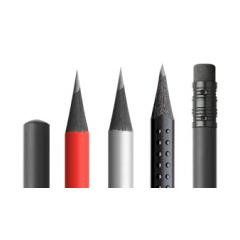 Bleistifte schwarz durchgefärbt