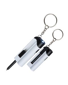 Schlüsselanhänger mit LED Lampe und Kugelschreiber