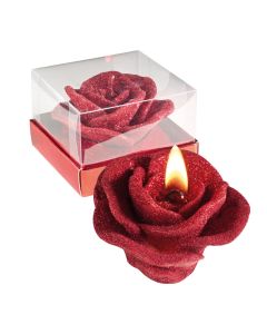 Kerze in Rosenblütenform