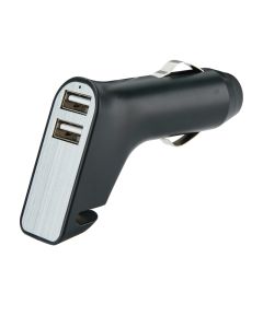 Dual USB Ladegerät, Gurtschneider & Notfallhammer