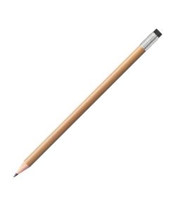 Staedtler Bleistift natur, rund mit silberner Zwinge und schwarzem Radiertip