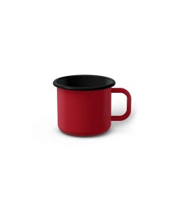 Emaille Tasse 6 cm, schwarzer Rand, Innenfarbe schwarz, (Kaffeetasse)