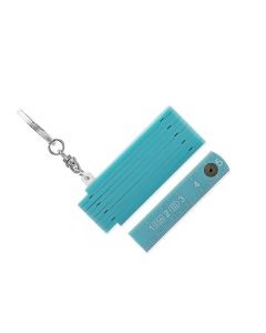 Mini Zollstock Schlüsselanhänger aus Kunststoff 0,5 m in hellblau
